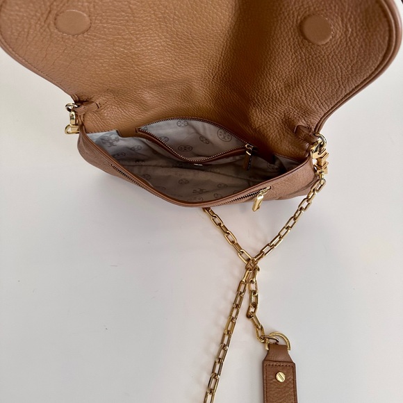 Brown Leather Chain 3-Way Bag By Tory Burch Excellent Condition - Picture 5 of 8
